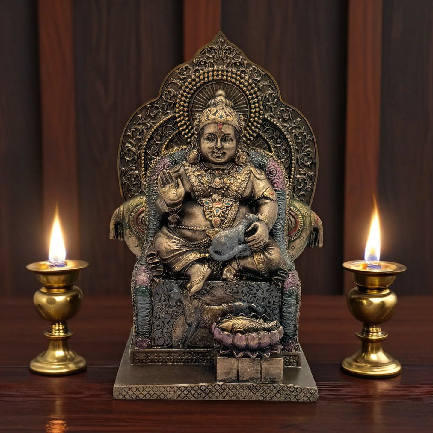 Brassaura™ Resin Kuber Idol – Height 7.2 Inches & Weight 0.930 Kgs | Religious & Cultural Décor