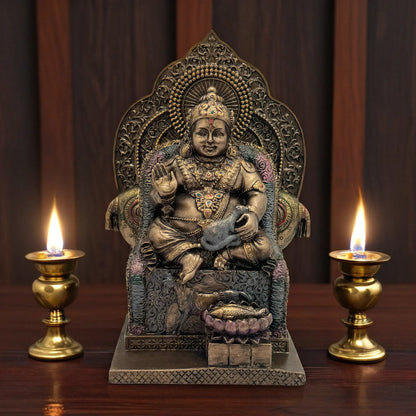 Brassaura™ Resin Kuber Idol – Height 7.2 Inches & Weight 0.930 Kgs | Religious & Cultural Décor