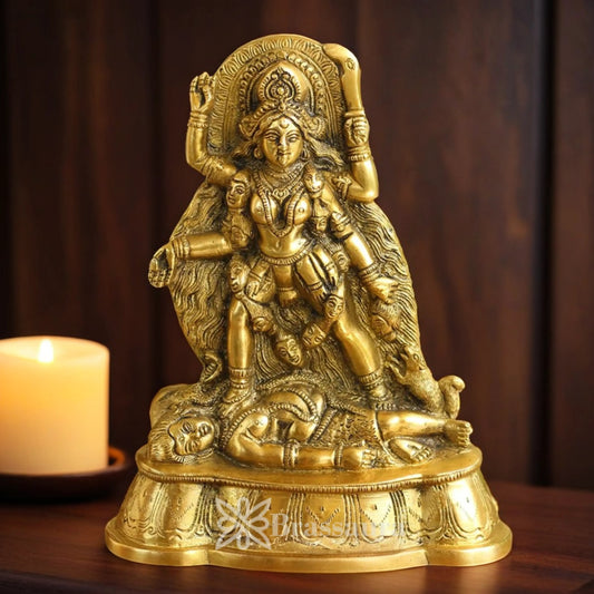 Brassaura™ Brass Kali Maa Murti – Height 7 Inches & Weight 1.6 Kgs | Spiritual Hindu Idol