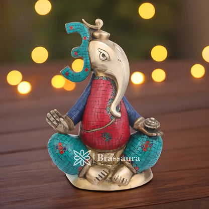 Brassaura™ Brass Ganesha Statue – “Lord of Beginnings” | Height 16 Inches & Weight 11 Kgs
