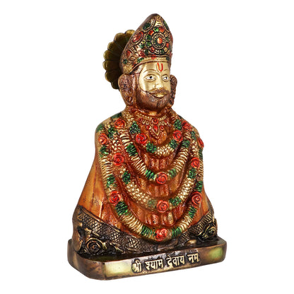 Brassaura® Brass Khatu Shyam Ji Idol | Height 10.6 Inches