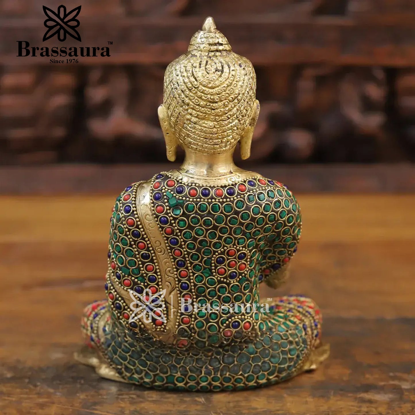 Brass Buddha For Home And Décor Weight 2.28 kg Height 8.5 Inch