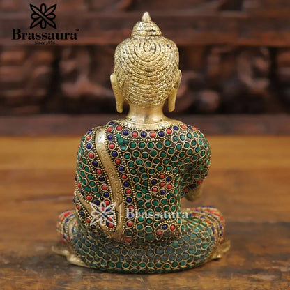 Brass Buddha For Home And Décor Weight 2.28 kg Height 8.5 Inch