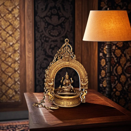Brass Wall Hanging Laxmi Diya Weight 3.7 Kg And Height 11.5 Inch