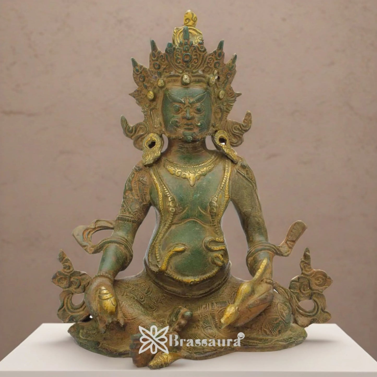 Brassaura™ Brass Kuber Idol – Height 10 Inches & Weight 3.3 Kgs | Religious & Cultural Décor