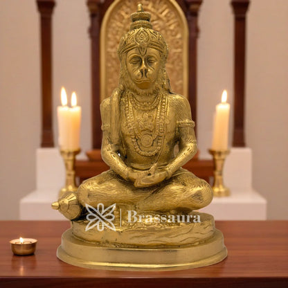 Brassaura™ Handcrafted Hanuman Murti in Brass – Height 7.2 Inches & Weight 1.6 Kgs