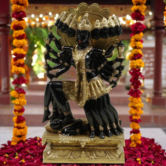 Brassaura™ Premium Brass Kali Maa Idol – Height 15 Inches & Weight 8.5 Kgs | Hindu Goddess Statue