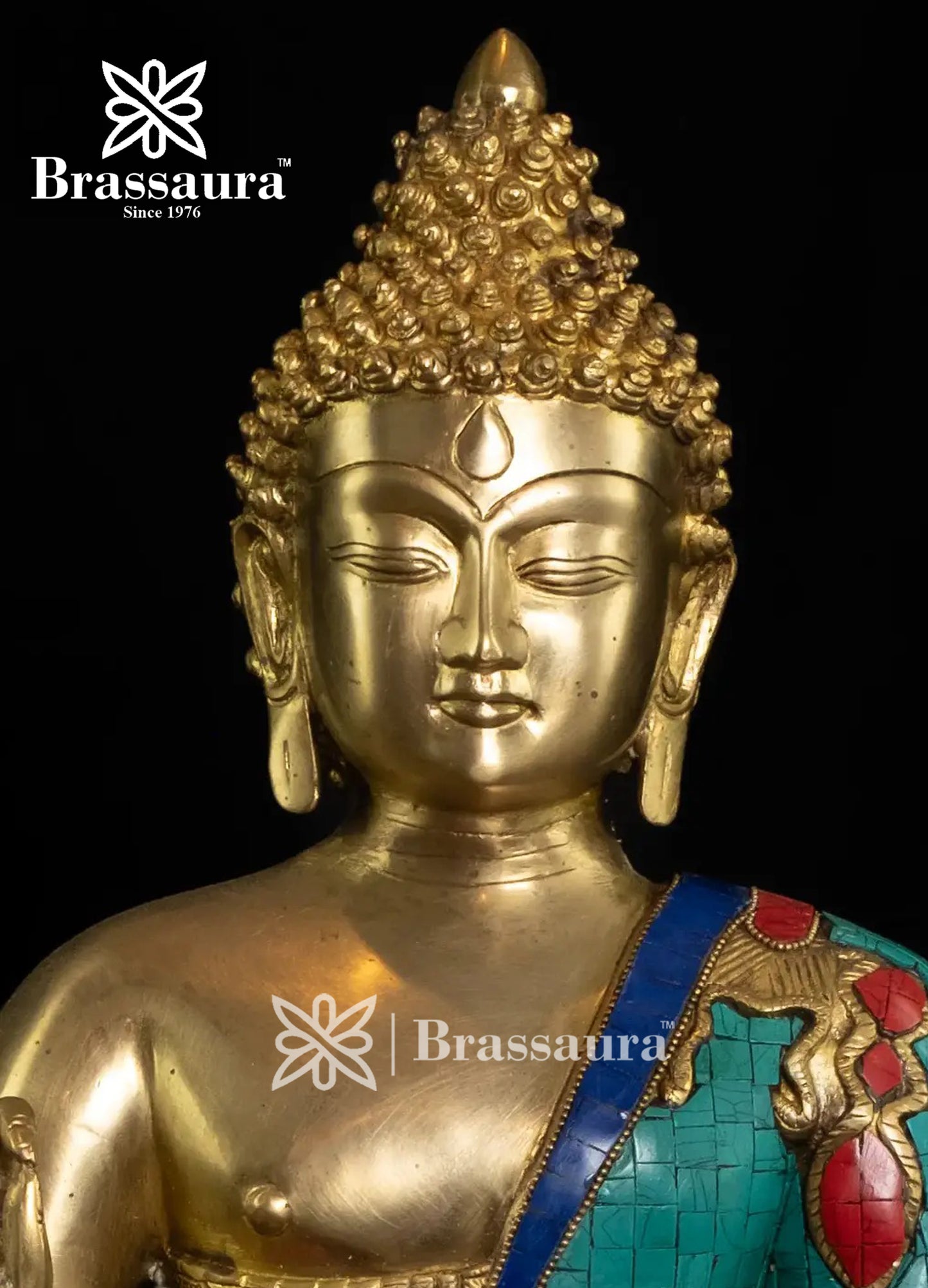 Brass Buddha For Home And Décor Weight 11 kg Height 17 Inch