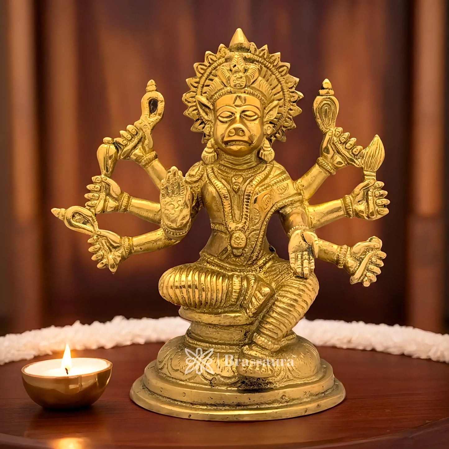 Brassaura™ Brass Varahi Idol – Height 6.4 Inches & Weight 1.5 Kgs | Home Temple & Spiritual Décor