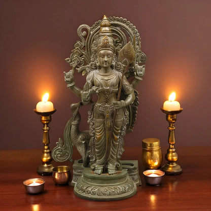 Brassaura™ Kartikeya Murugan Statue – 20 Inches Height, 13.39 Kgs – Exquisite Brass Idol
