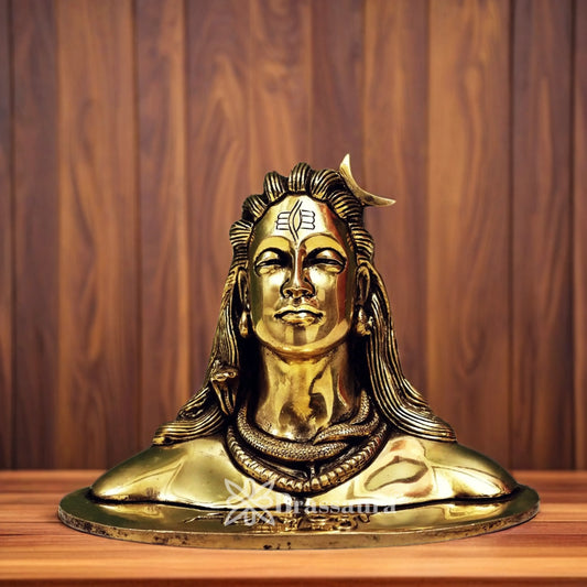 Brassaura™ Brass Adi Yogi Lord Shiva Statue – Height 6.2 Inches & Weight 1.5 Kgs | Handcrafted Idol