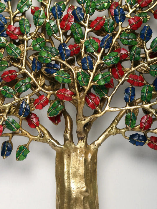 Brassaura® Brass Tree of Life Kalpvriksha Statue | Height 27.36 Inches & Weight 5.32 kg