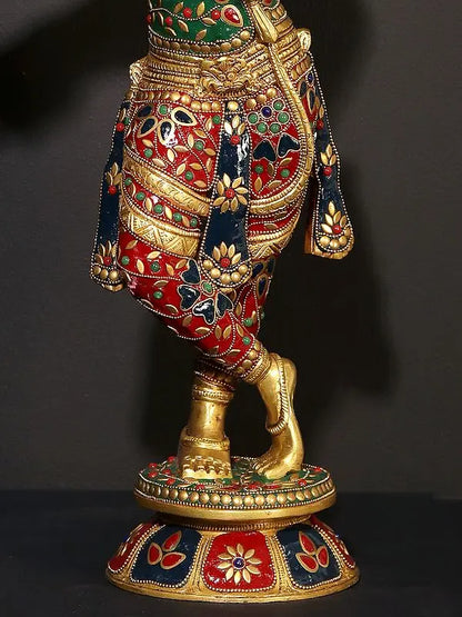 Brassaura® Brass Krishna Statue | Height 23.2 Inches & Weight 9.80 kg