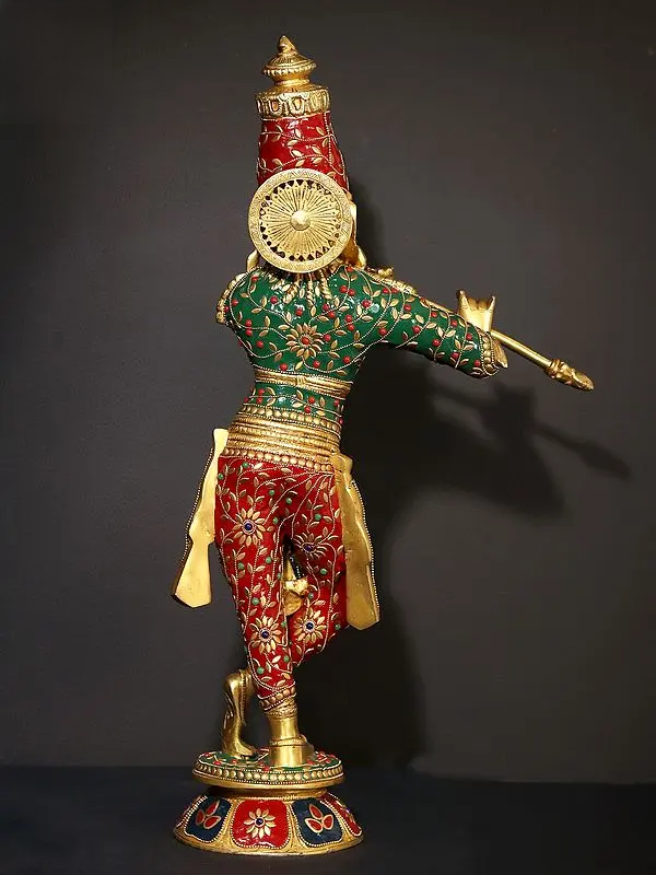 Brassaura® Brass Krishna Statue | Height 23.2 Inches & Weight 9.80 kg