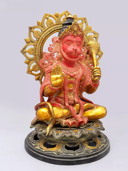 ब्रासोरा® वृंदावन वेणुगोपाल कृष्ण पीतल की प्रतिमा मोर के साथ | एंटीक नीला और सुनहरा रंग | ऊँचाई 20 इंच