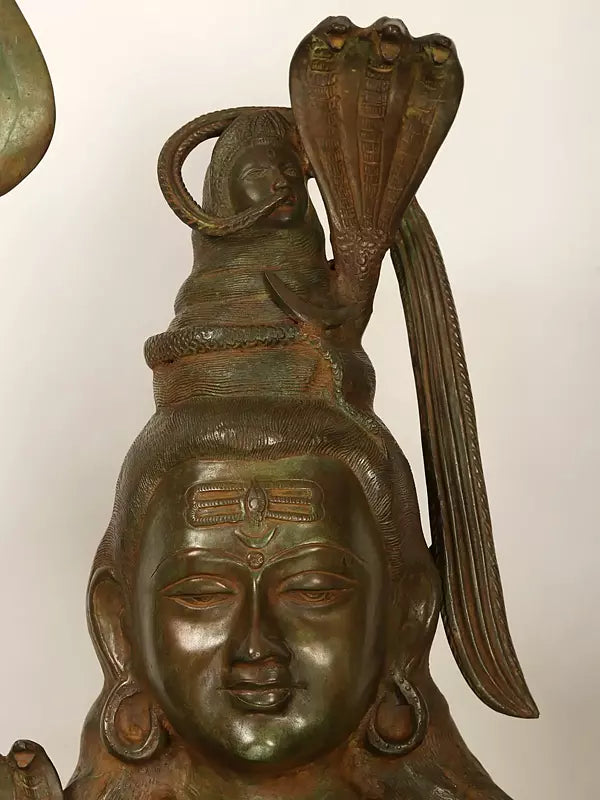 Brassaura® Brass Large Sitting Shiva Statue | Height 57 Inches & Weight 135.10 kg