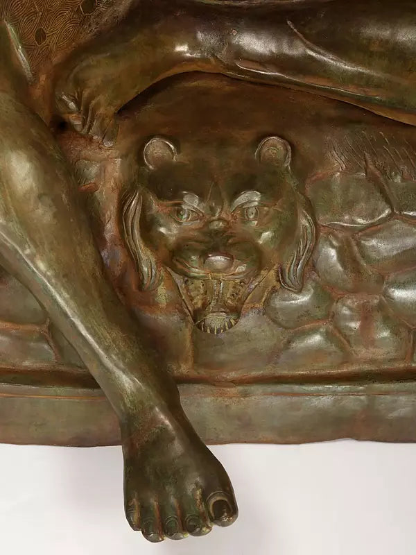 Brassaura® Brass Large Sitting Shiva Statue | Height 57 Inches & Weight 135.10 kg