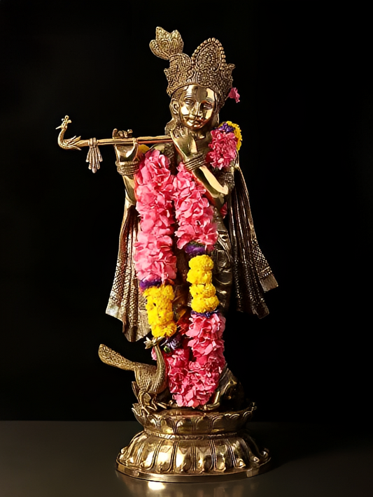 Brassaura® Brass Krishna Statue | Height 31 Inches & Weight 21.65 kg