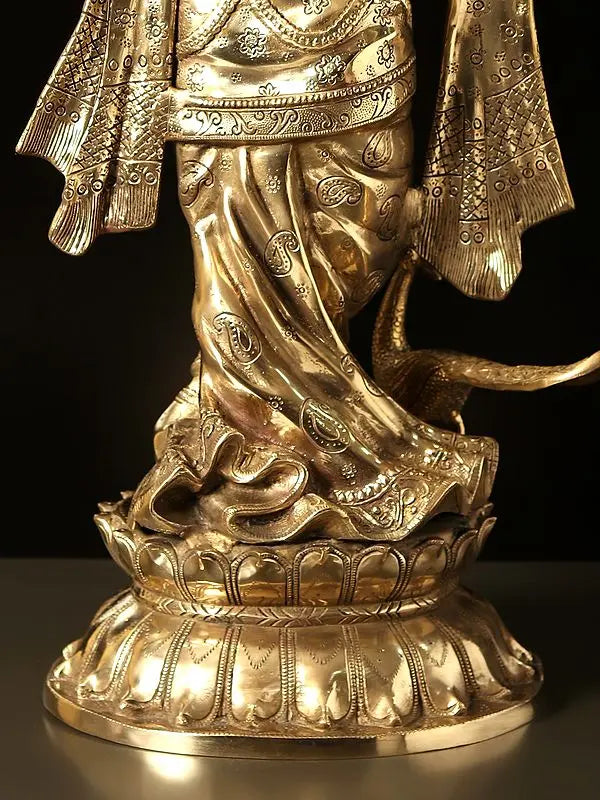Brassaura® Brass Krishna Statue | Height 31 Inches & Weight 21.65 kg