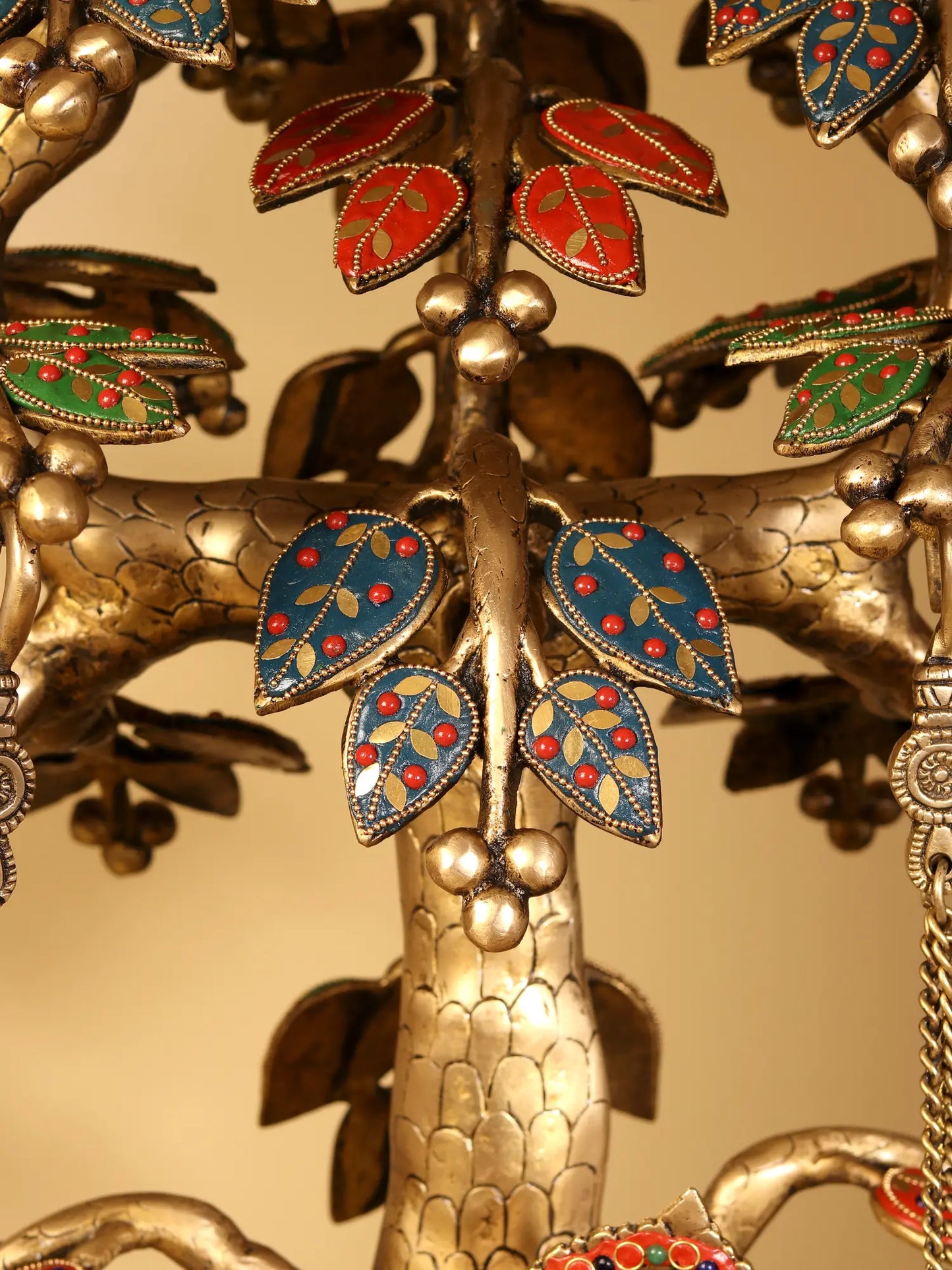 Brassaura® Radha Krishna Jhula Under Kadamba Tree | Brass with Inlay Work | Height 36 Inches & Weight 38 kgs