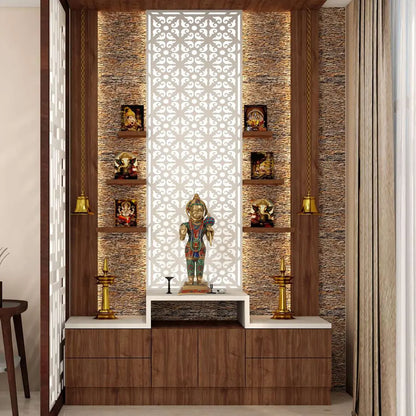 ब्रासुर्रा® जटिल जड़ाई के काम के साथ खड़ी हनुमान प्रतिमा | ऊँचाई 23.2 इंच और वज़न 13.85 किलोग्राम