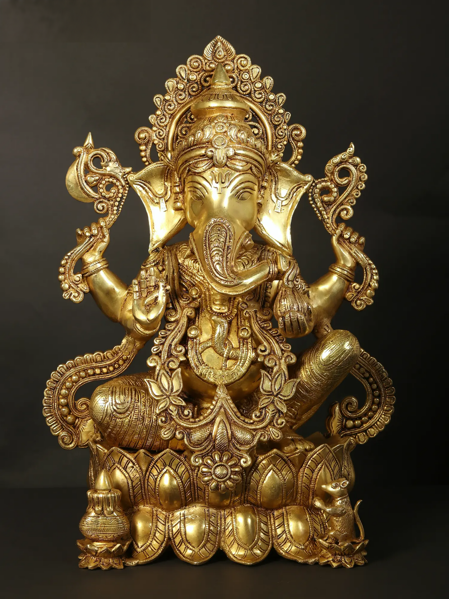 Brassaura™ Brass Ganesha Statue | Height 20 Inches & Weight 21 kgs
