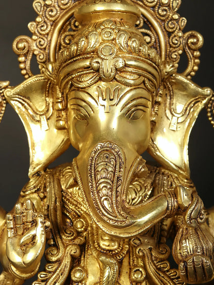 Brassaura™ Brass Ganesha Statue | Height 20 Inches & Weight 21 kgs