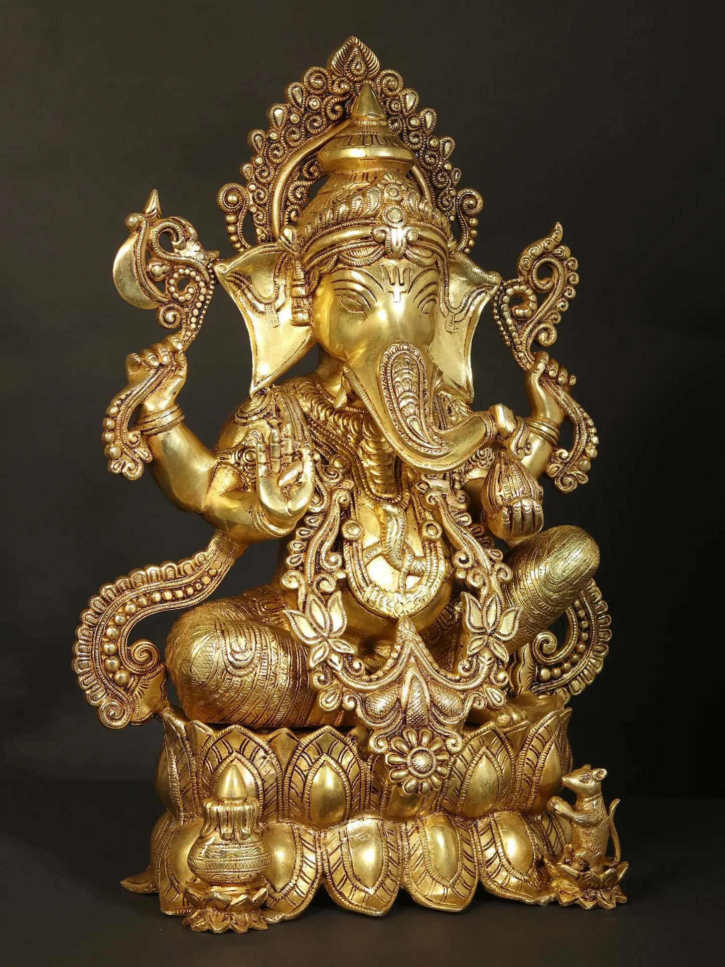 Brassaura™ Brass Ganesha Statue | Height 20 Inches & Weight 21 kgs
