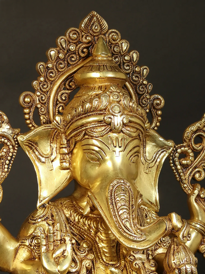 Brassaura™ Brass Ganesha Statue | Height 20 Inches & Weight 21 kgs