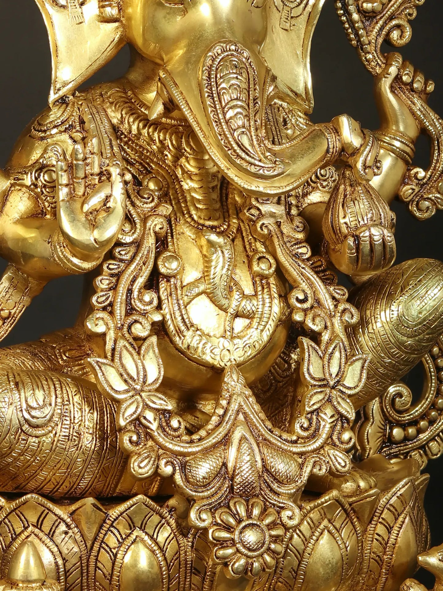 Brassaura™ Brass Ganesha Statue | Height 20 Inches & Weight 21 kgs