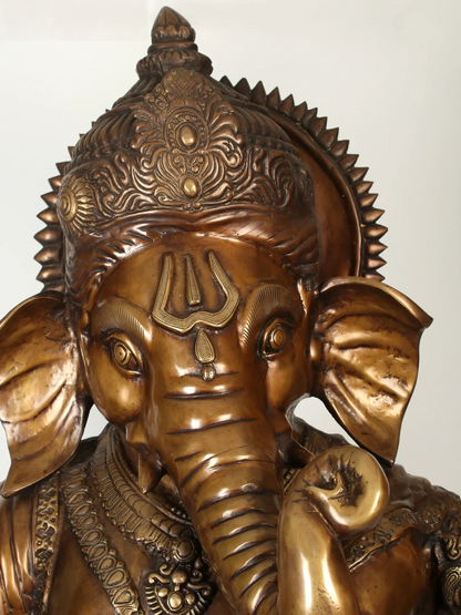 ब्रसौड़ा® नृत्य गणेश प्रतिमा | शुद्ध पीतल | ऊँचाई 73 इंच और वज़न 162 किलोग्राम