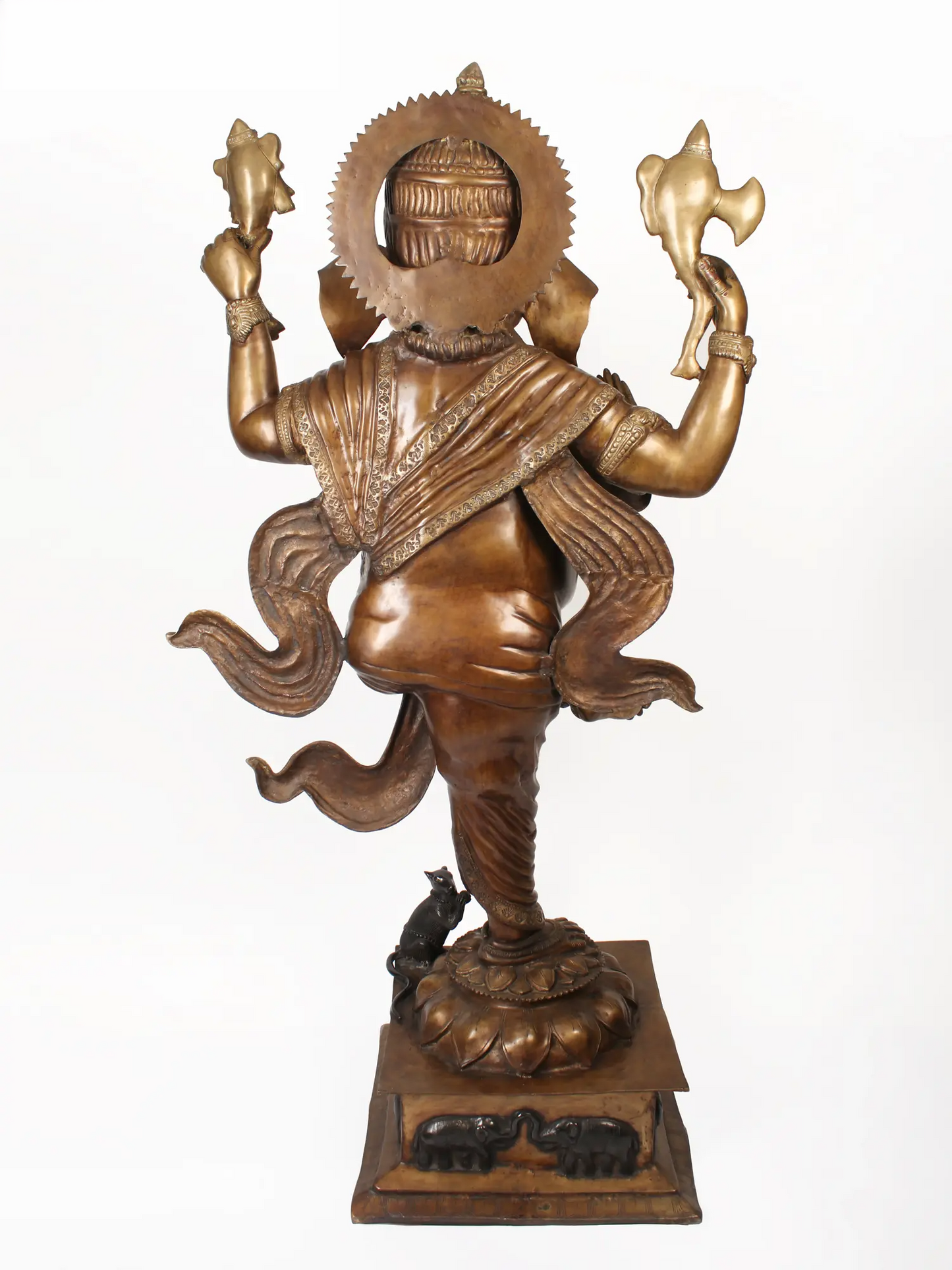 ब्रसौड़ा® नृत्य गणेश प्रतिमा | शुद्ध पीतल | ऊँचाई 73 इंच और वज़न 162 किलोग्राम
