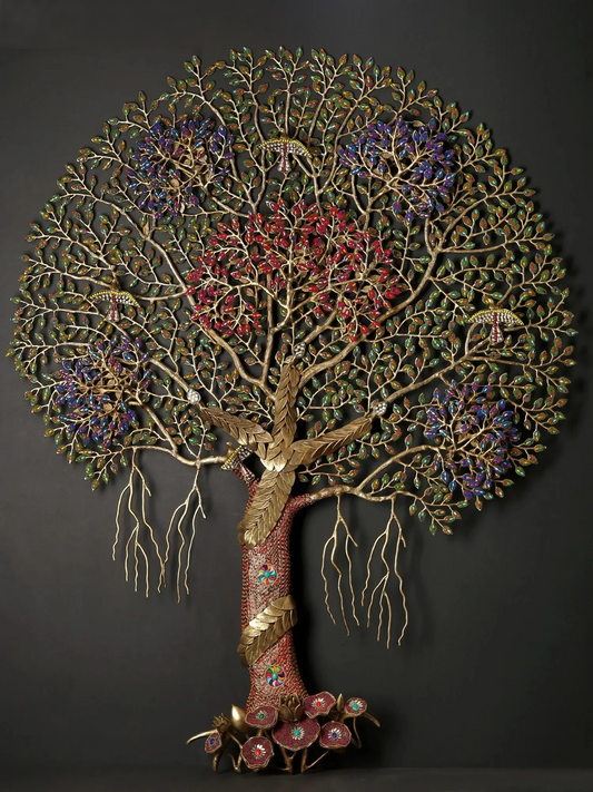 Brassaura® Brass Tree of Life Kalpvriksha Statue | Height 61.02 Inches & Weight 29 kg