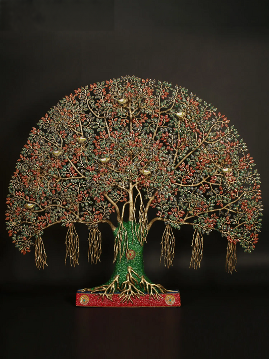 Brassaura® Brass Tree of Life Kalpvriksha Statue | Height 57.48 Inches & Weight 71.85 kg