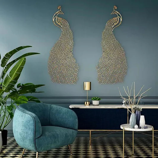 Brassaura® Brass Peacock Wall Sculpture | Height 160 cm