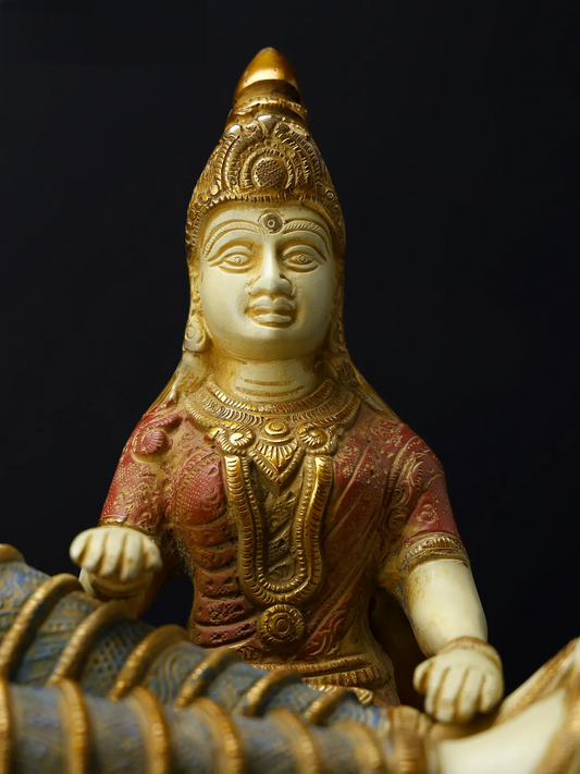 Brassaura® Brass Lakshmi & Vishnu Statue | Height 10 Inches & Weight 21.20 kg