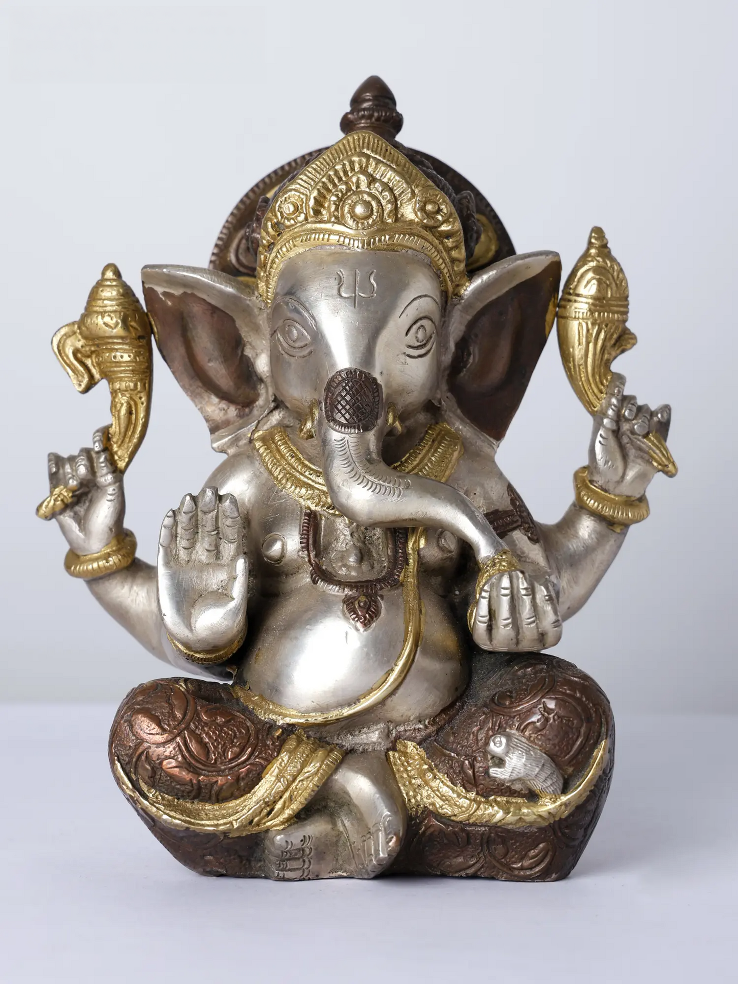 Brassaura™ Brass Ganesha Statue | Height 8 Inches & Weight 2.90 kgs