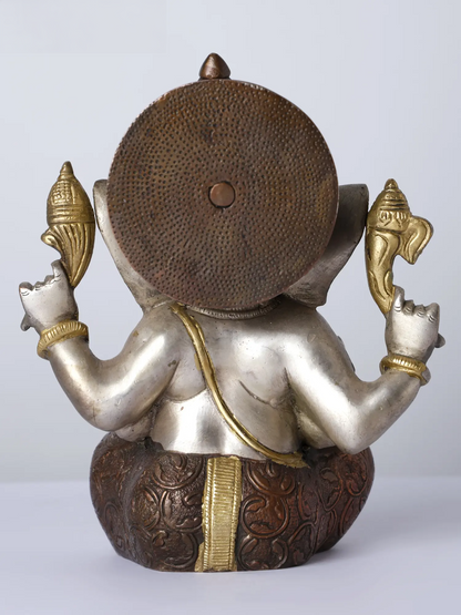 Brassaura™ Brass Ganesha Statue | Height 8 Inches & Weight 2.90 kgs