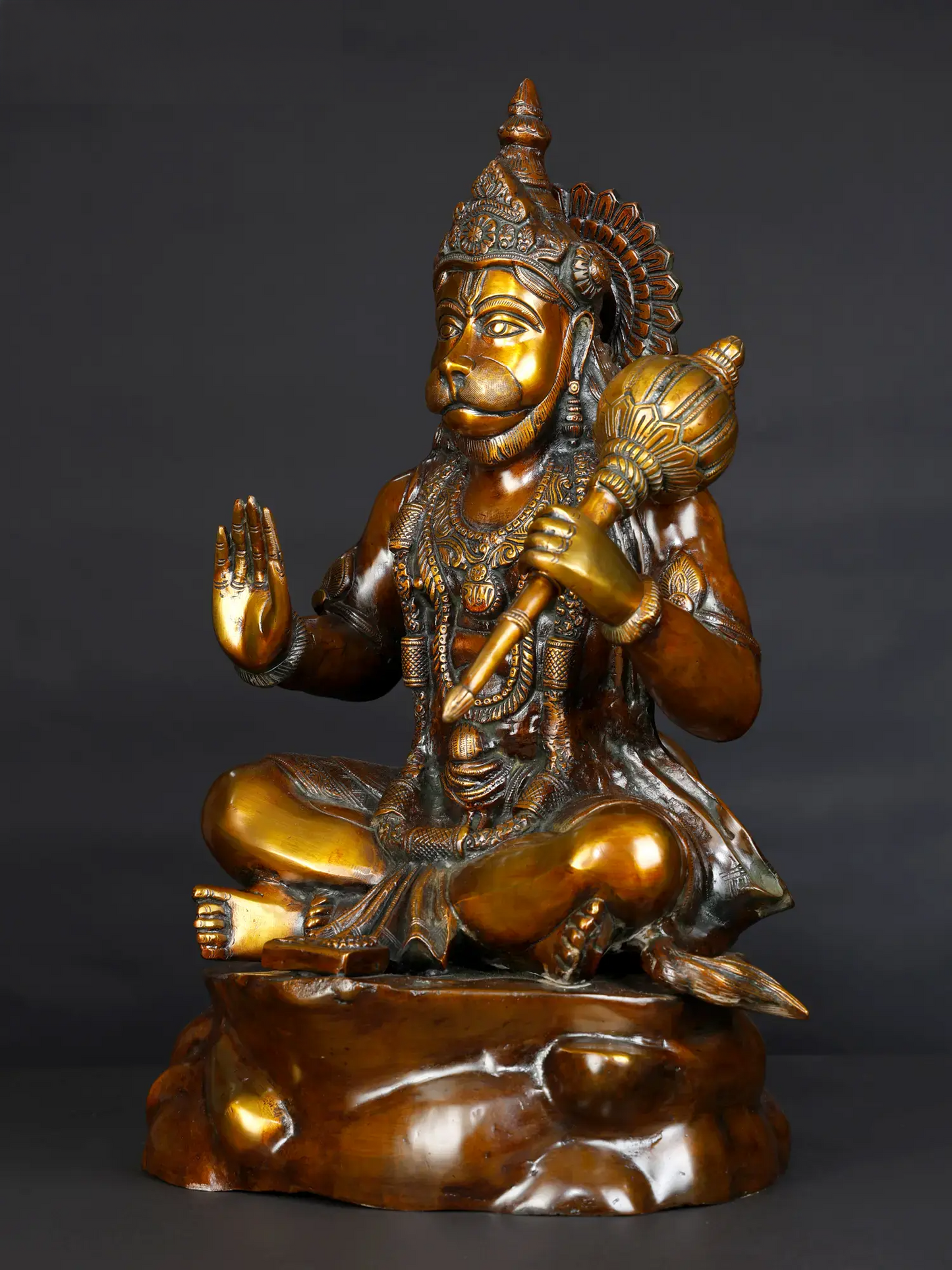 ब्रासौर® पंचमुखी हनुमान मूर्ति | पीतल की मूर्ति | ऊंचाई 20.5 इंच और वजन 20.80 किलोग्राम