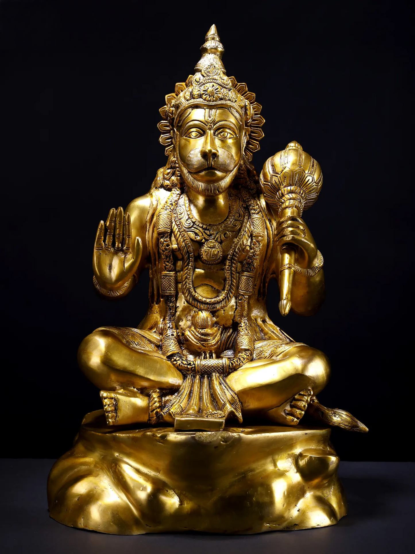 Brassaura® पंचमुखी हनुमान मूर्ति | पीतल की मूर्ति | ऊँचाई 20.5 इंच और वज़न 20.80 किलोग्राम