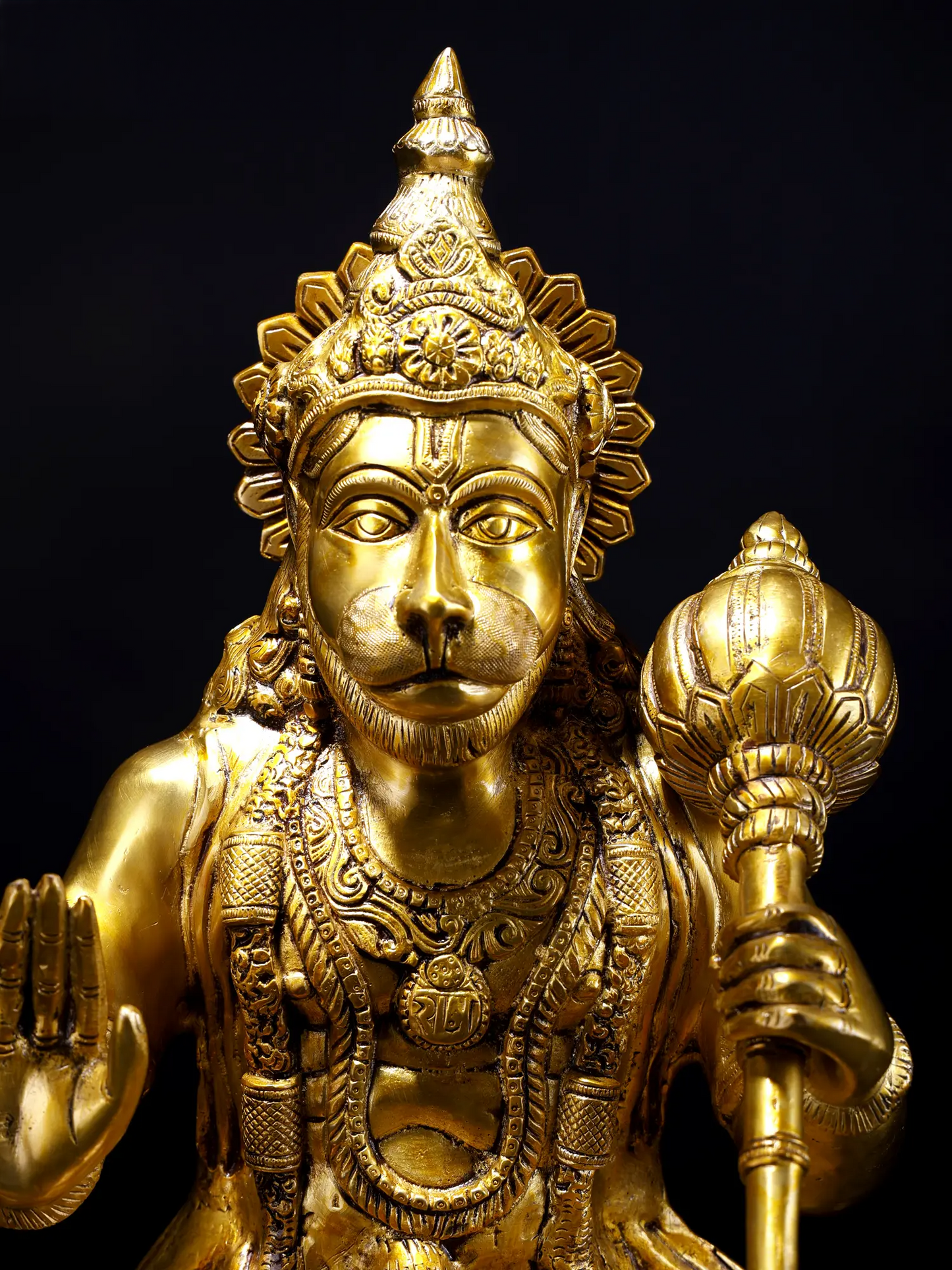 Brassaura® पंचमुखी हनुमान मूर्ति | पीतल की मूर्ति | ऊँचाई 20.5 इंच और वज़न 20.80 किलोग्राम