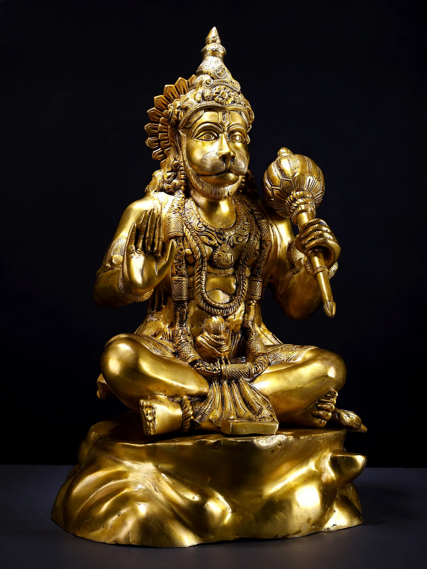 Brassaura® पंचमुखी हनुमान मूर्ति | पीतल की मूर्ति | ऊँचाई 20.5 इंच और वज़न 20.80 किलोग्राम