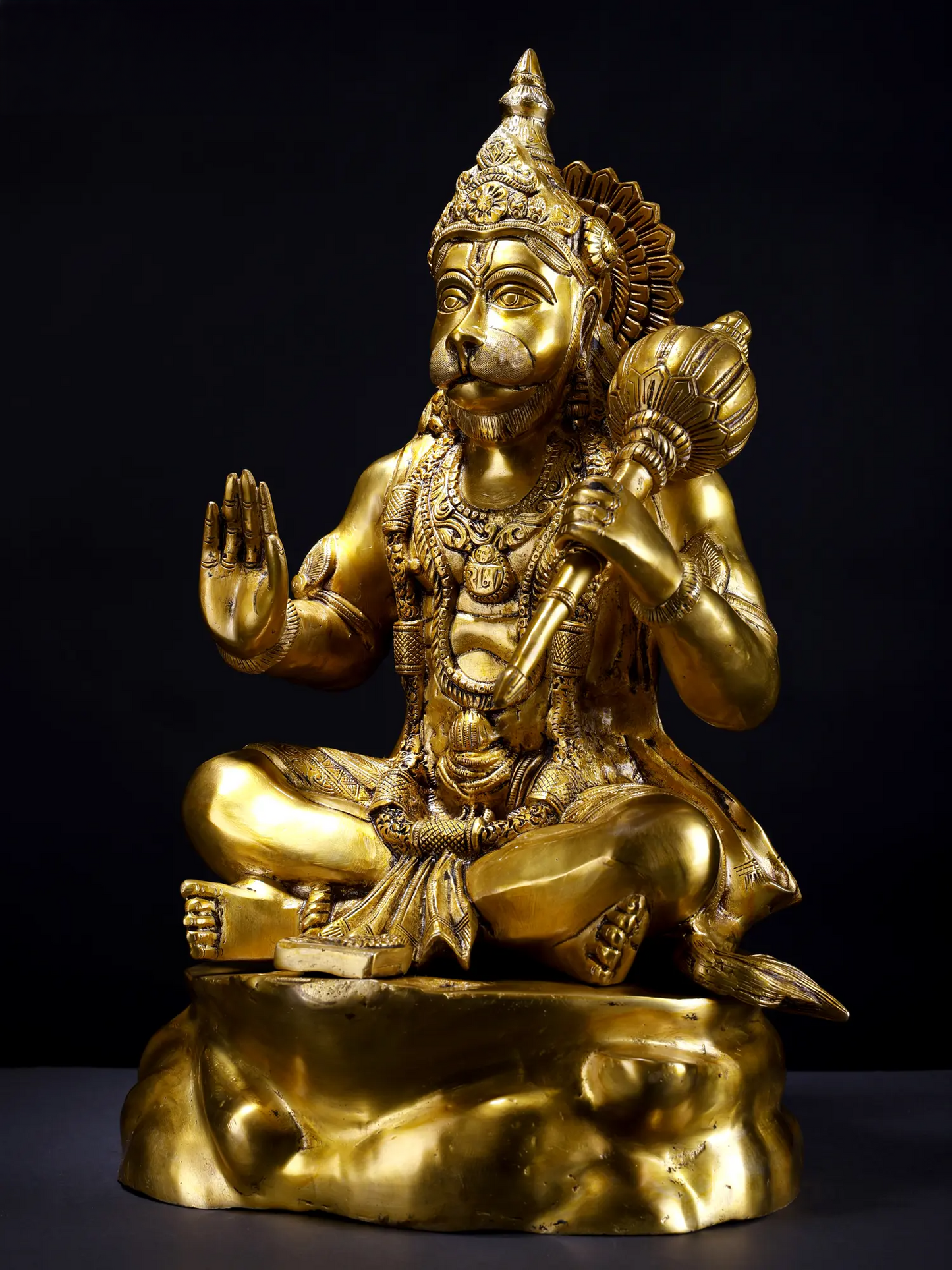 Brassaura® पंचमुखी हनुमान मूर्ति | पीतल की मूर्ति | ऊँचाई 20.5 इंच और वज़न 20.80 किलोग्राम