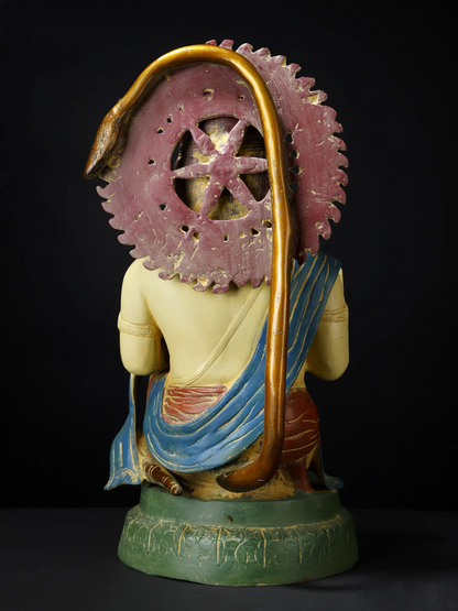 ब्रासुरा® पंचमुखी हनुमान प्रतिमा | जटिल पत्थर जड़ाई के काम के साथ पीतल | ऊँचाई 19 इंच और वज़न 15.50 किलोग्राम