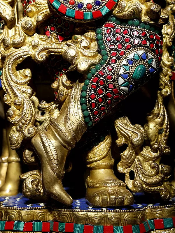 Brassaura® Brass Krishna Statue | Height 69.5 cm & Weight 23.55 kg
