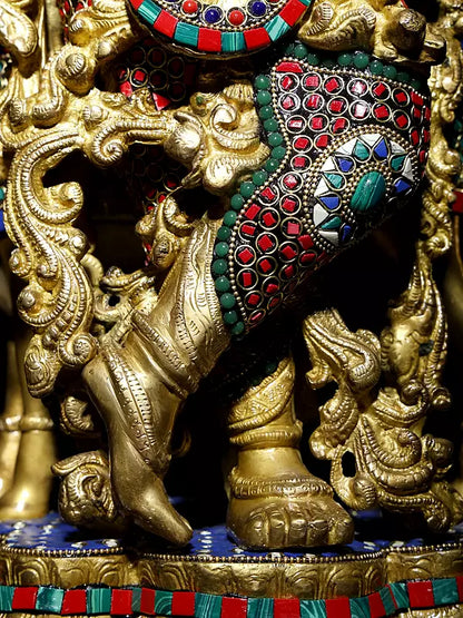 Brassaura® Brass Krishna Statue | Height 69.5 cm & Weight 23.55 kg