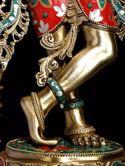Brassaura® Brass Krishna Statue | Height 78.5 cm & Weight 20.55 kg