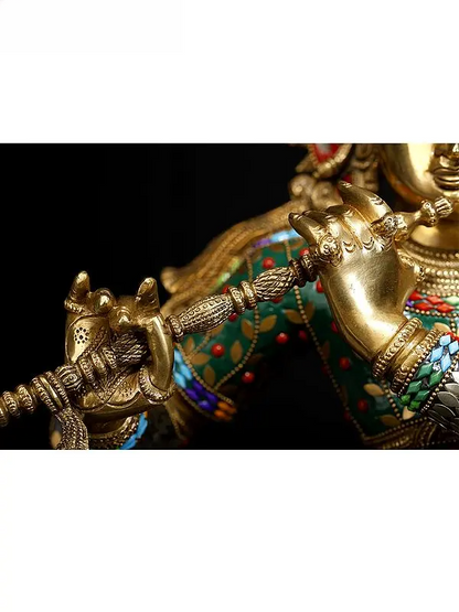 Brassaura® Brass Krishna Statue | Height 26.2 Inches & Weight 15.10 kg