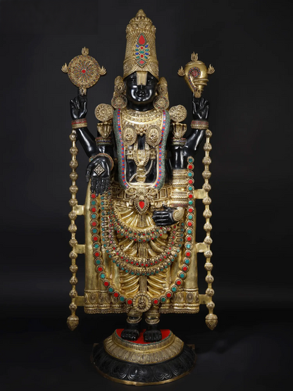 Brassaura® Brass Venkateswara Statue | Height 69 Inches & Weight 103 kg