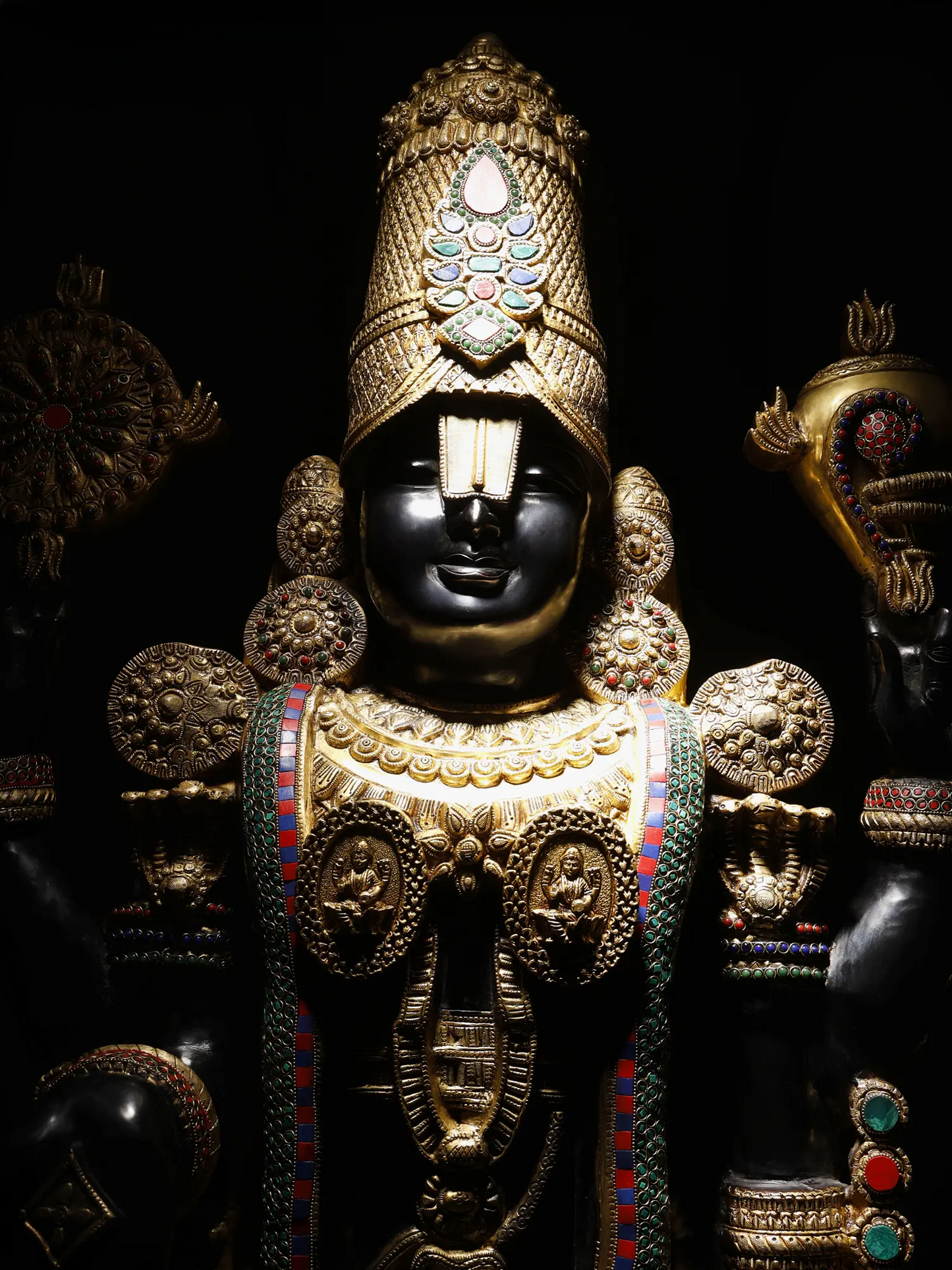Brassaura® Brass Venkateswara Statue | Height 69 Inches & Weight 103 kg